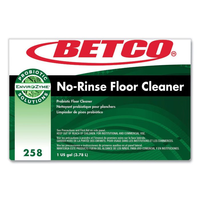 BioActive Solutions No-Rinse Floor Cleaner, Rain Fresh Scent, 1 gal Bottle, 4/Carton