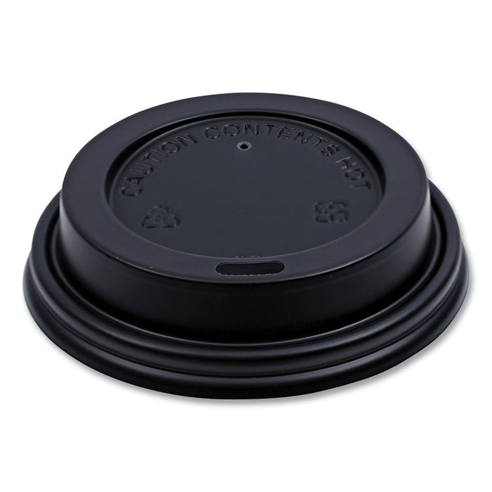 Hot Cup Lids, Fits 8 oz Hot Cup, Plastic, Black, 1,000/Carton