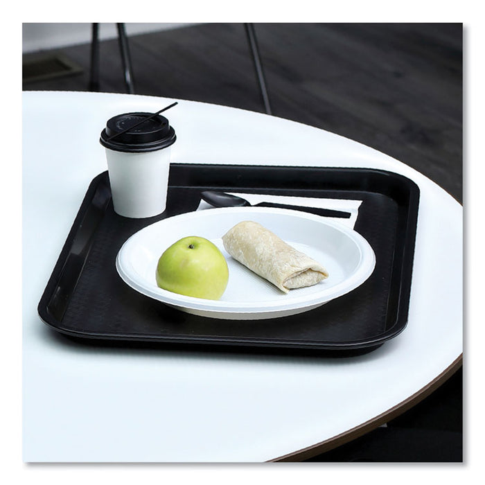 Hot Cup Lids, Fits 8 oz Hot Cup, Plastic, Black, 1,000/Carton