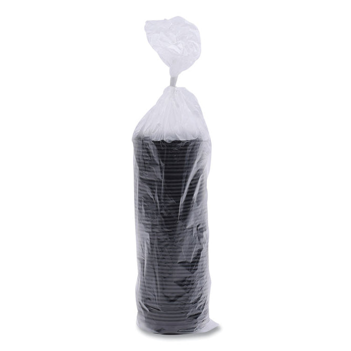 Hot Cup Lids, Fits 8 oz Hot Cup, Plastic, Black, 1,000/Carton
