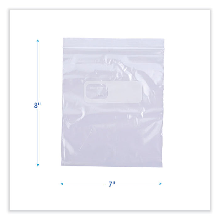 Reclosable Food Storage Bags, Quart, 7" x 8", Clear, 500/Box