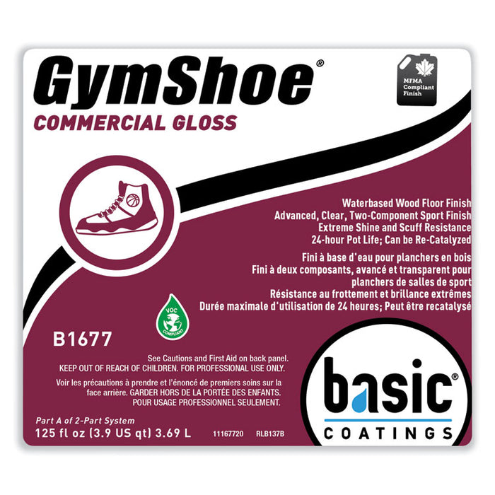 GymShoe Gloss Sport Finish, 1 gal Bottle, 4/Carton