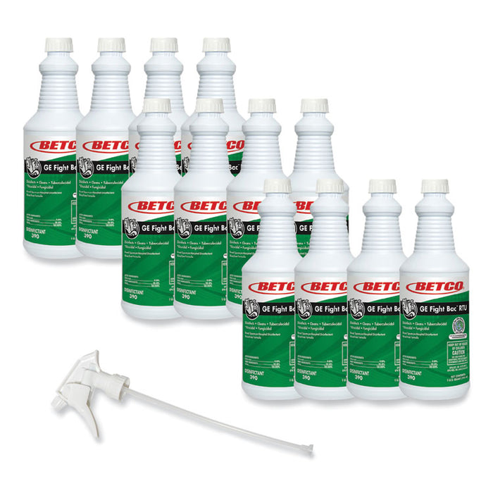 GE Fight Bac RTU Disinfectant, Fresh Scent, 32 oz Bottle, 12 Bottles/Carton