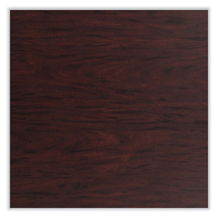 Cafe Table, 36w x 36d x 36h, Square Top/Round Base, Mahogany Top, Black Base