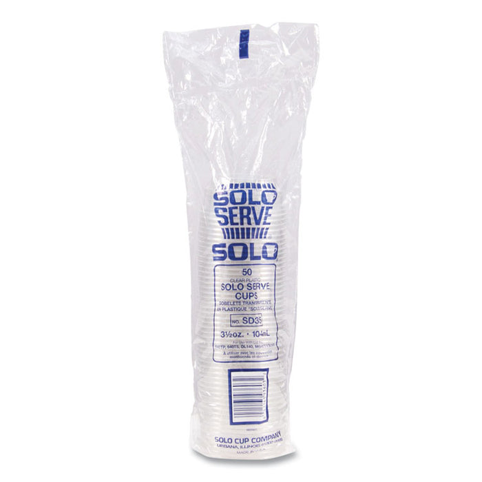 Sundae Cups, 3.5 oz, Plastic, Clear, 50/Bag, 20 Bags/Carton