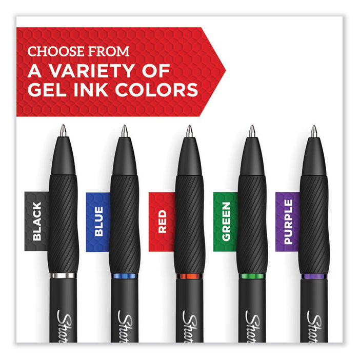 S-Gel High-Performance Gel Pen, Retractable, Bold 1 mm, Blue Ink, Black Barrel, 4/Pack