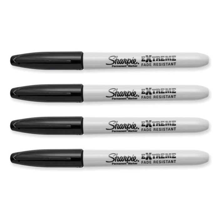 Extreme Marker, Fine Bullet Tip, Black, 4/Pack