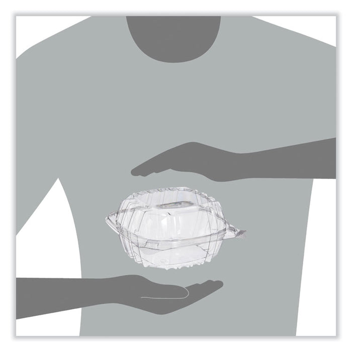 ClearSeal Hinged-Lid Plastic Containers, 5.86 x 3.11, Clear, Plastic, 500/Carton