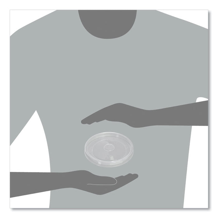 Flexstyle DSP Food Containers Lids, For 16 oz Paper Containers, 3.96" Diameter x 0.4" h, Clear, Plastic, 500/Carton