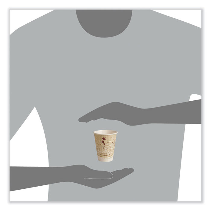 Symphony Duo-Shield Paper Hot Cup, 8 oz, White/Beige/Red, 50/Bag, 20 Bags/Carton