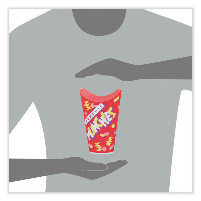Grease-Resistant Paper Munchie Cup Containers, ProPlanet Seal, 4.5 oz, 2.5" Diameter x 6.9" h, Munchies Design, 1,000/Carton