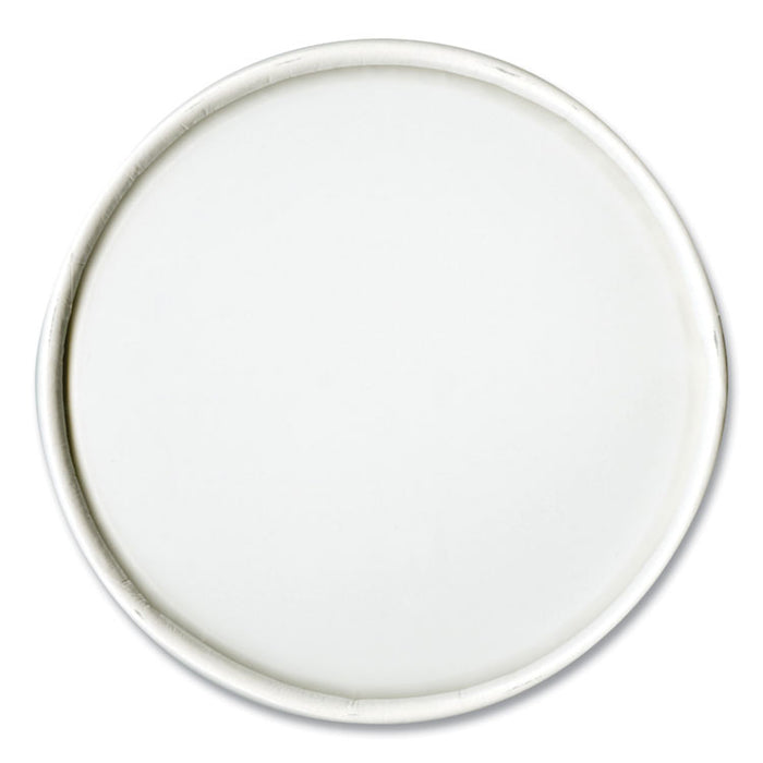 Flexstyle Double Sided Poly (DSP) Paper Lid, For 32 oz Food Containers, 4.6" Diameter x 0.7" h, White, Plastic, 500/Carton