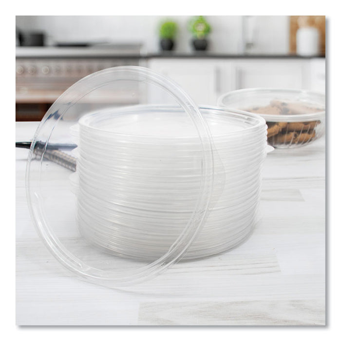 PresentaBowls Clear Flat Lids, 7.2" Diameter x 0.4" h, Plastic, 252/Carton