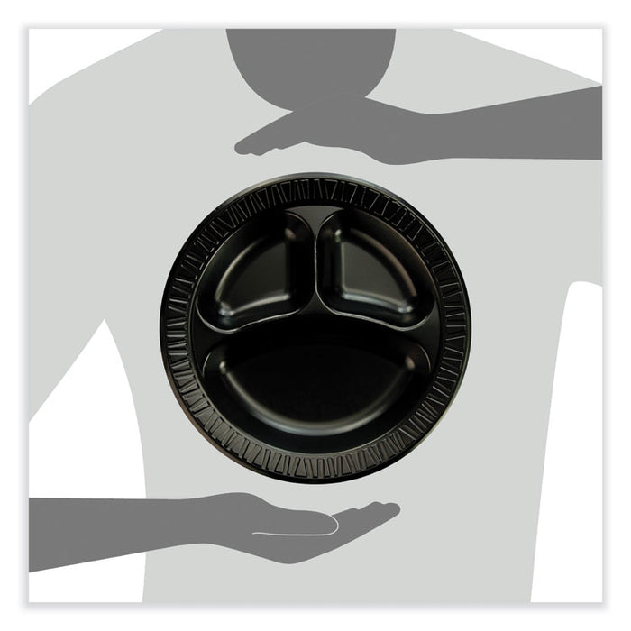 Quiet Class Laminated Foam Dinnerware, Plate, 10.25" dia, Black, 125/Pack, 4 Packs/Carton