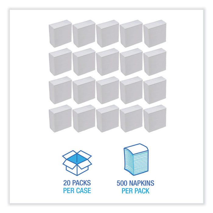 Tall Fold Dispenser Napkin, 12 x 7, White, 500/Pack, 20 Packs/Carton