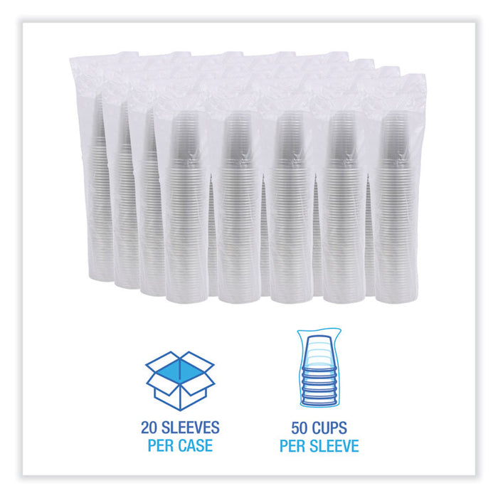 Clear Plastic PET Cups, 20 oz, 50/Sleeve, 20 Sleeves/Carton