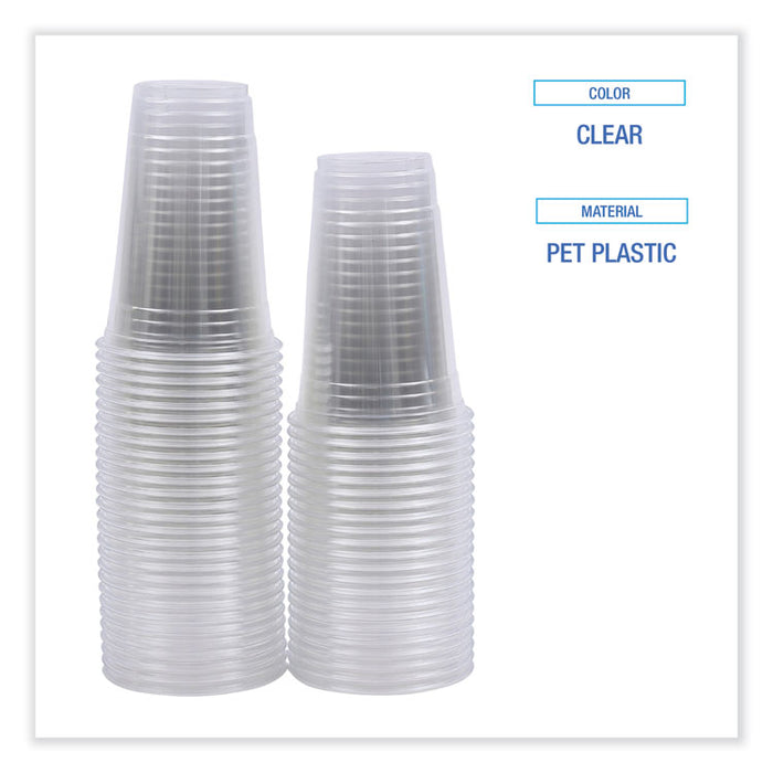 Clear Plastic PET Cups, 20 oz, 50/Sleeve, 20 Sleeves/Carton