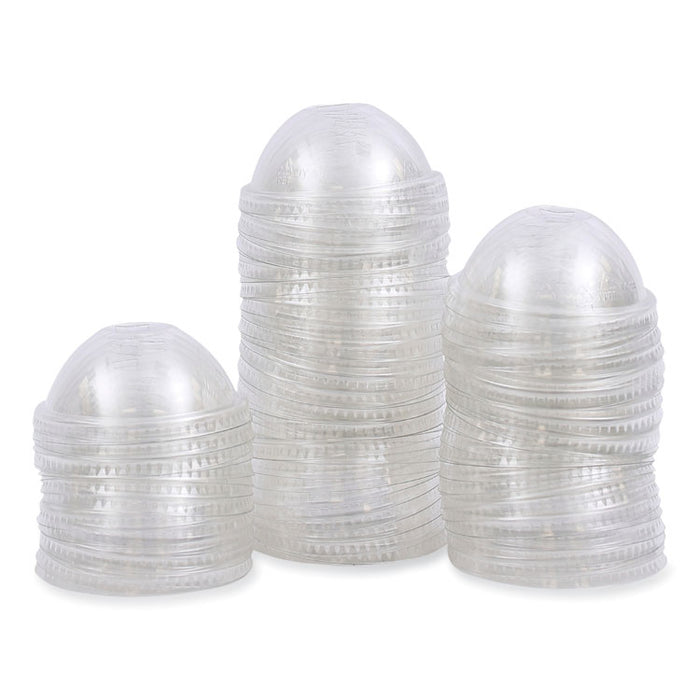 PET Cold Cup Dome Lids, Fits 14 oz to 24 oz Cold Cups, Plastic, Clear, 100/Sleeve, 10 Sleeves/Carton