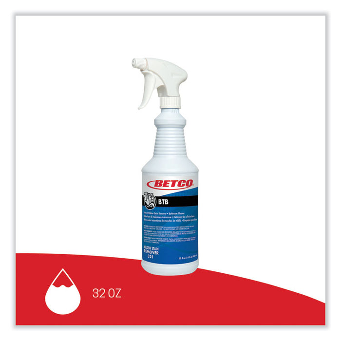 BTB Mildew Stain Remover, Apple Scent, 32 oz Spray Bottle, 12/Carton