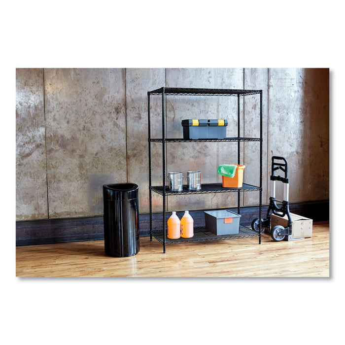 Commercial Wire Shelving, Three-Shelf, 48w x 18d x 72h, Black