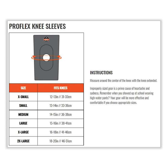 ProFlex 615 Open Patella Anterior Pad Knee Sleeve, Large, Black
