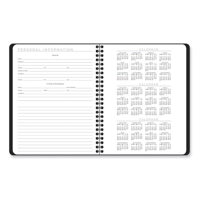 Contempo Lite Academic Year Weekly/Monthly Planner, 8.75 x 7.87, Black Cover, 12-Month (July to June): 2025 to 2026