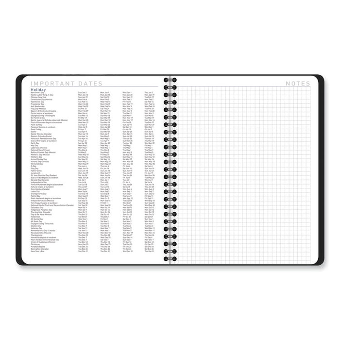 Contempo Lite Academic Year Weekly/Monthly Planner, 8.75 x 7.87, Black Cover, 12-Month (July to June): 2025 to 2026