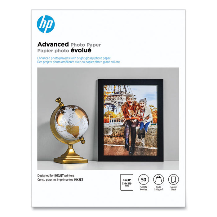 Advanced Photo Paper, 10.5 mil, 8.5 x 11, Glossy White, 50/Pack