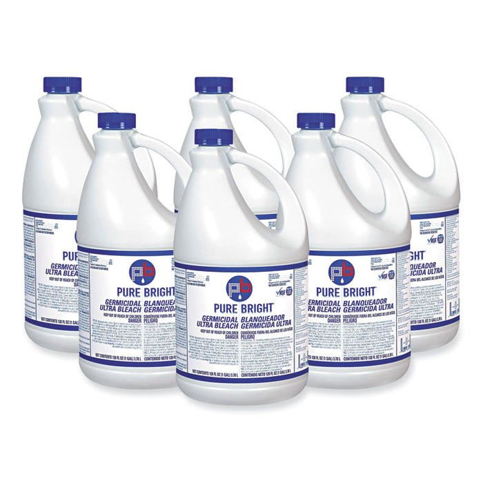 Liquid Germicidal Bleach, Fragrance-Free, 1 gal Bottle, 6/Carton