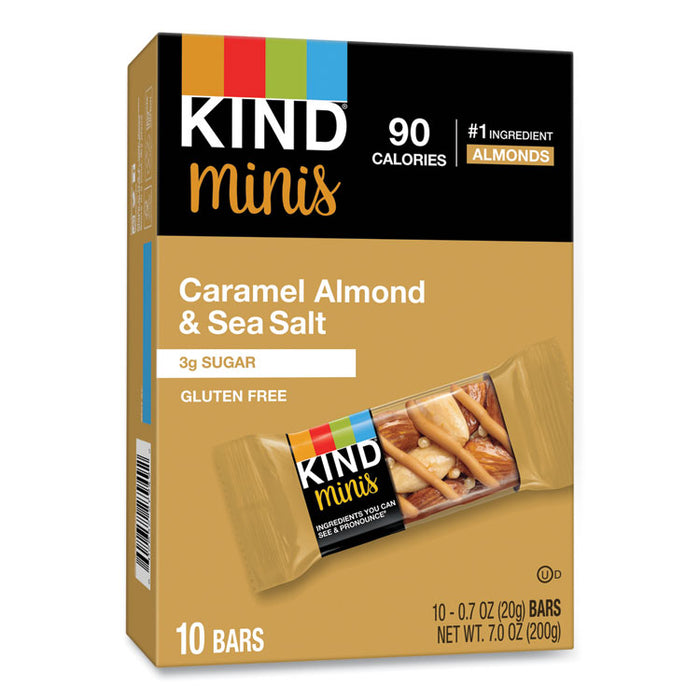 Minis, Caramel Almond Nuts/Sea Salt, 0.7 oz Bar, 10/Pack