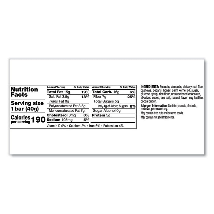 Nuts and Spices Bar, Salted Caramel and Dark Chocolate Nut, 1.4 oz Bar, 12/Pack