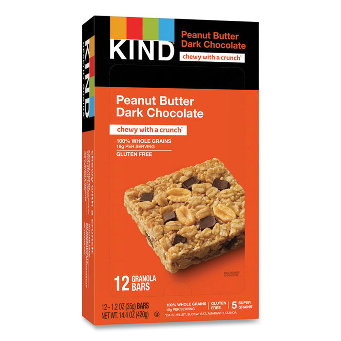Healthy Grains Bar, Peanut Butter Dark Chocolate, 1.2 oz Bar, 12/Box