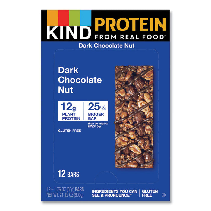 Protein Bars, Double Dark Chocolate, 1.76 oz Individually Wrapped, 12/Pack