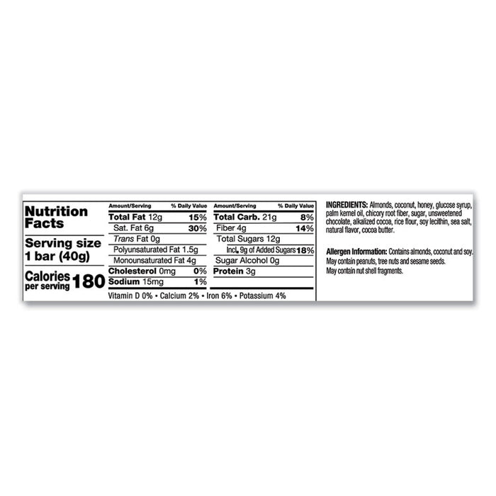 Fruit and Nut Bars, Dark Chocolate Almond and Coconut, 1.4 oz Bar, 12/Box