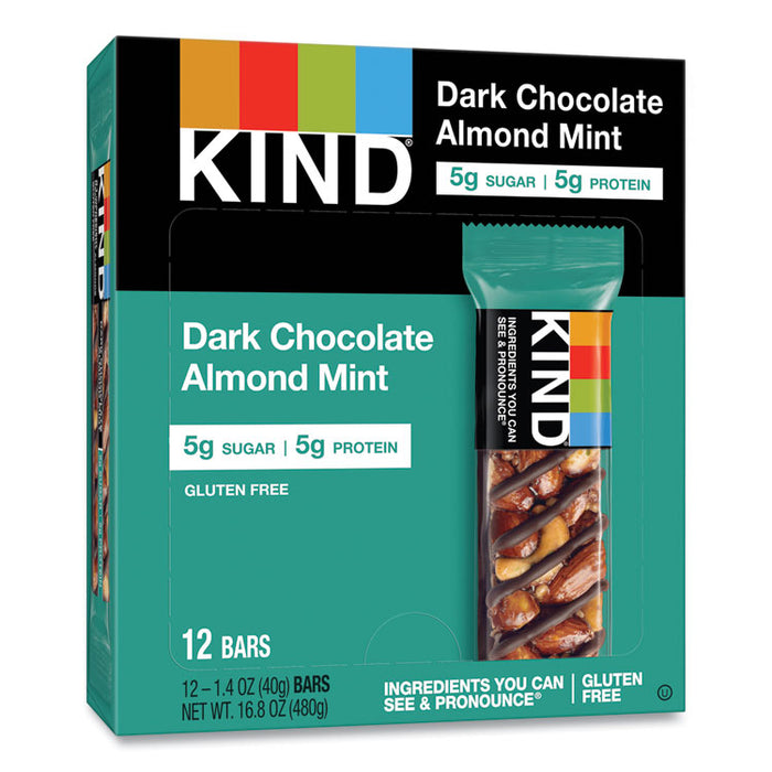 Nuts and Spices Bar, Dark Chocolate Almond Mint, 1.4 oz Bar, 12/Box