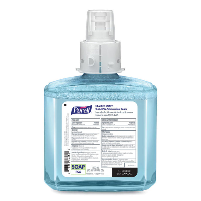 HEALTHY SOAP 0.5% BAK Antimicrobial Foam Refill, For ES4 Dispensers, Light Citrus Floral Scent, 1,200 mL, 2/Carton