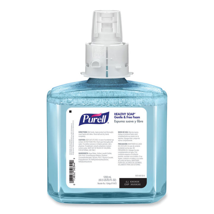 HEALTHY SOAP Gentle and Free Foam Refill, For ES6 Dispensers, Fragrance-Free, 1,200 mL, 2/Carton