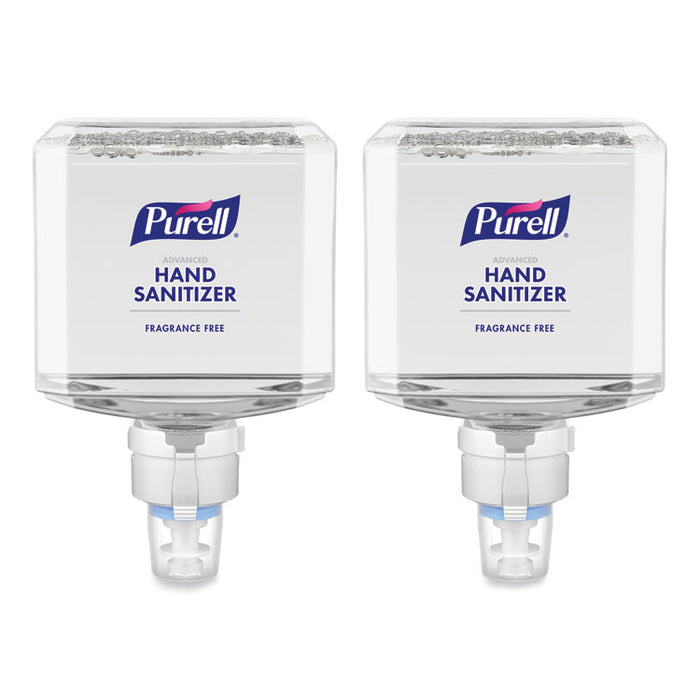 Advanced Hand Sanitizer Gentle and Free Foam, 1,200 mL Refill, Fragrance-Free, For ES8 Dispensers, 2/Carton