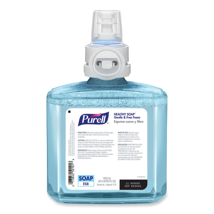 HEALTHY SOAP Gentle and Free Foam Refill, For ES8 Dispensers, Fragrance-Free, 1,200 mL, 2/Carton