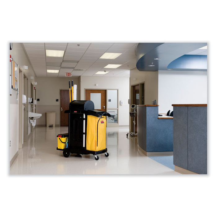 Vinyl Cleaning Cart Bag for Rubbermaid Commercial 9T76, 9T77 and 9T78, 34 gal, 17.5" x 10.5" x 33", Yellow
