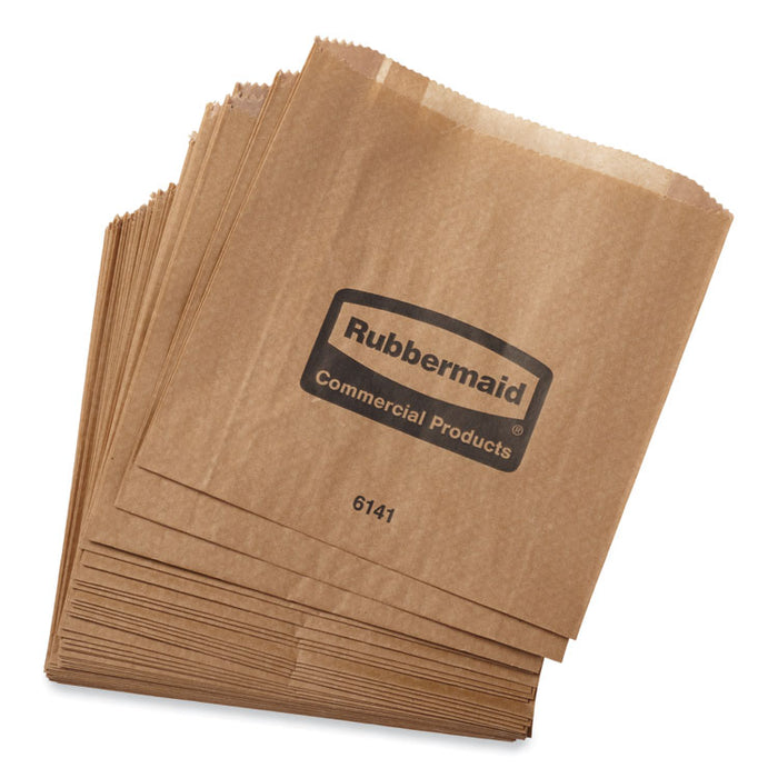 Waxed Napkin Receptacle Liners, 2.75" x 8.75" x 8.5", Brown, 250/Carton