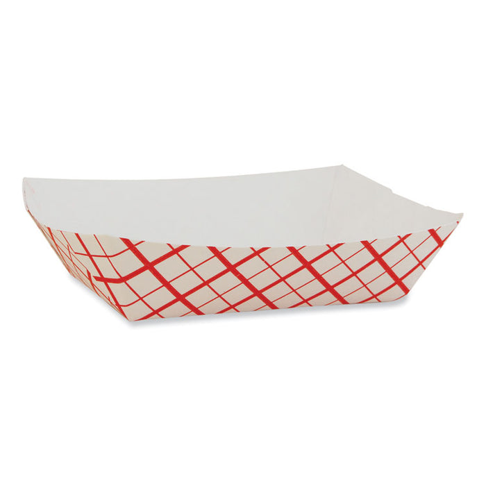 Paper Food Baskets, 6 oz Capacity, 4.29 x 2.85 x 1.09, Red/White, Paper, 1,000/Carton