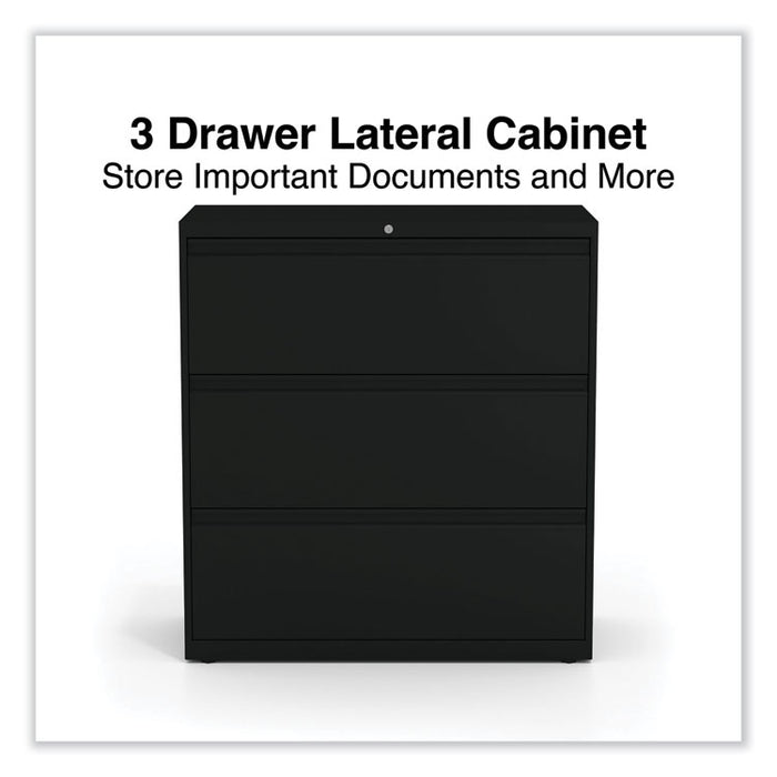 Lateral File, 3 Legal/Letter/A4/A5-Size File Drawers, Black, 36" x 18.63" x 40.25"