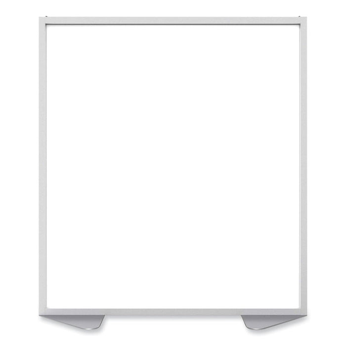 Floor Partition with Aluminum Frame, 48.06 x 2.04 x 53.86, White