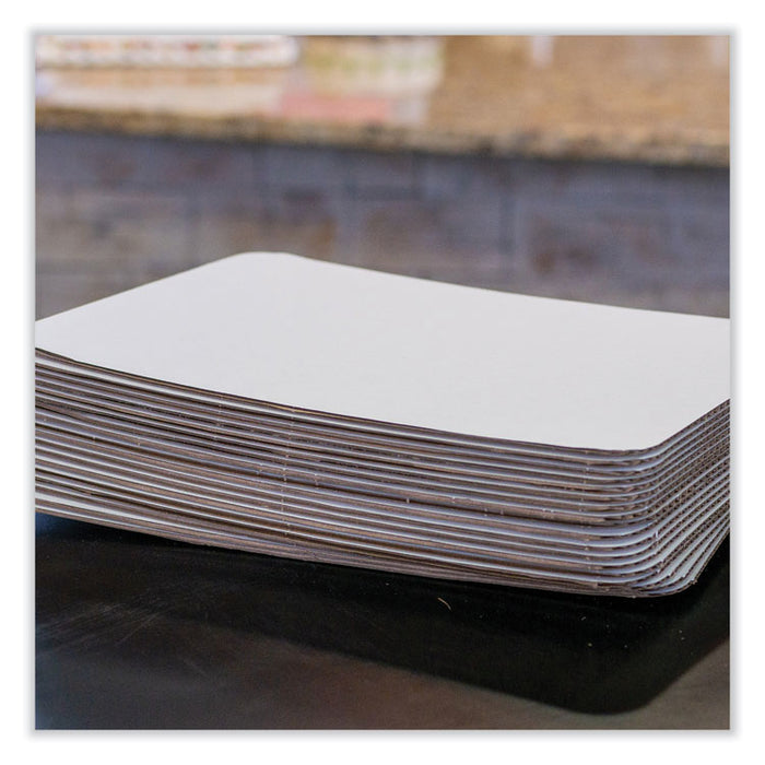 Bakery Bright White Cake Pad, Single Wall Pad, 1/4 Sheet, 10 x 14, Bright White, Paper, 100/Bundle