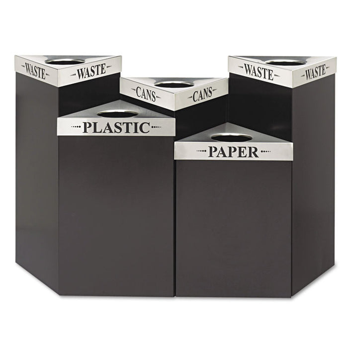 Trifecta Waste Receptacle Lid, Laser Cut "WASTE" Inscription, 20w x 20d x 3h, Stainless Steel