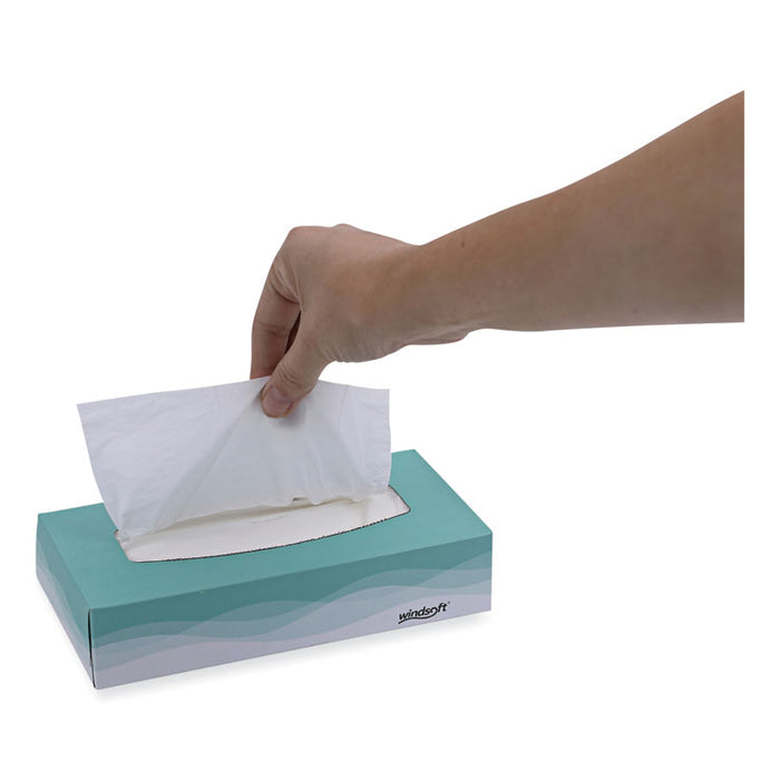 Facial Tissue, Flat Pop-Up Box, 2-Ply, White, 100 Sheets/Box, 30 Boxes/Carton