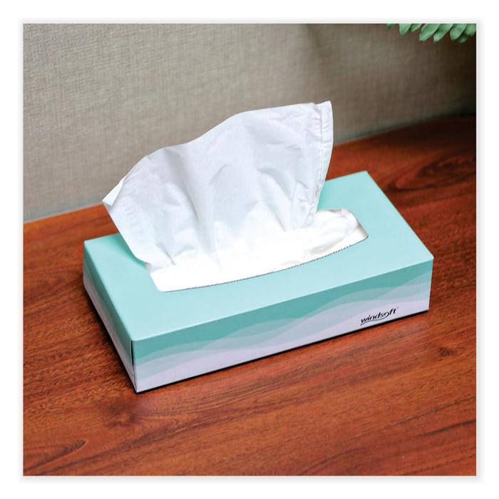 Facial Tissue, Flat Pop-Up Box, 2-Ply, White, 100 Sheets/Box, 30 Boxes/Carton