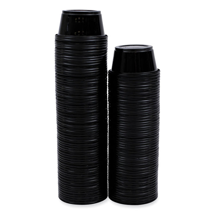 Souffle/Portion Cups, 2 oz, Plastic, Black, 125/Sleeve, 20 Sleeves/Carton