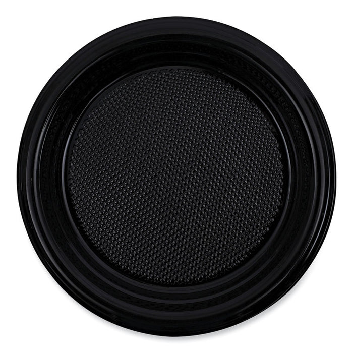 Hi-Impact Plastic Dinnerware, Plate, 6" dia, Black, 1,000/Carton